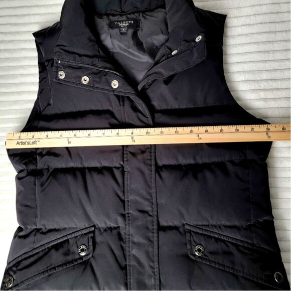 Talbots Black Puffer Vest Petites P (Sm) Down Feather Fill Warm Cozy Minimalist - Picture 6 of 7